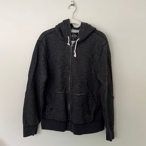 J. Crew Black Vintage Fleece Zip Up Size Medium